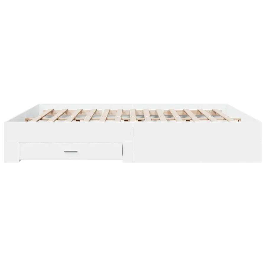 Cadre de lit avec tiroirs sans matelas blanc 180x200 cm - 5