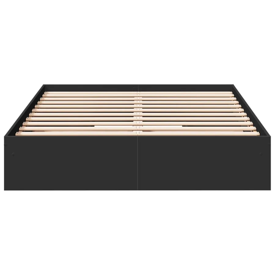 Cadre de lit avec tiroirs sans matelas noir 120x190 cm - 4