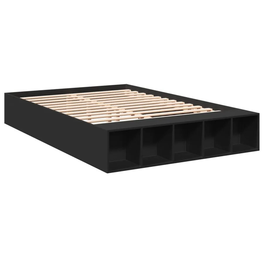 Cadre de lit sans matelas noir 120x190 cm - 3