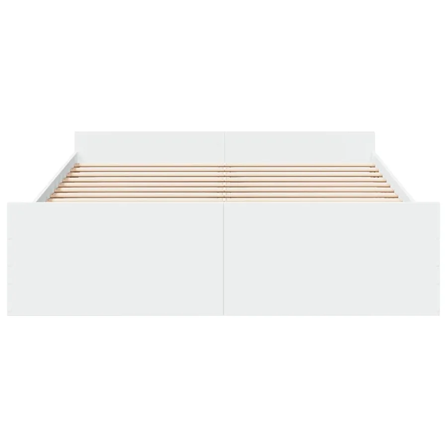 Cadre de lit avec tiroirs sans matelas blanc 160x200 cm - 4