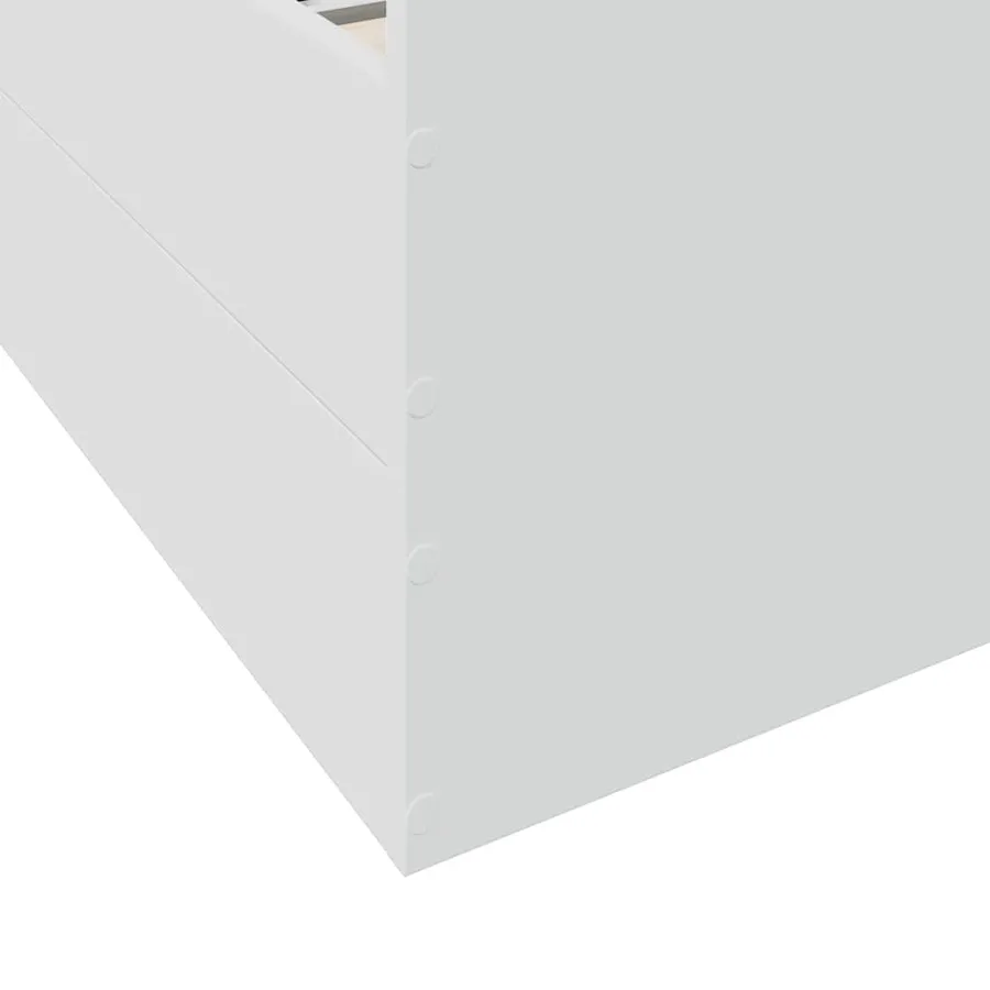 Cadre de lit avec tiroirs sans matelas blanc 160x200 cm - 9