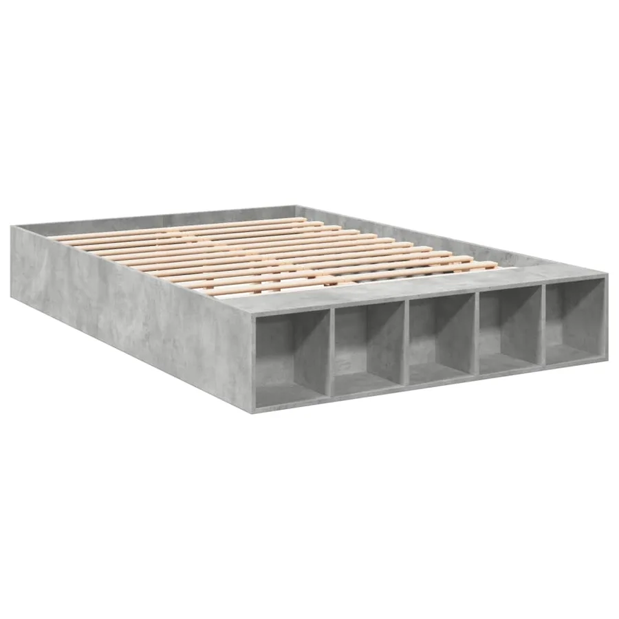 Cadre de lit sans matelas gris béton 120x190 cm - 3