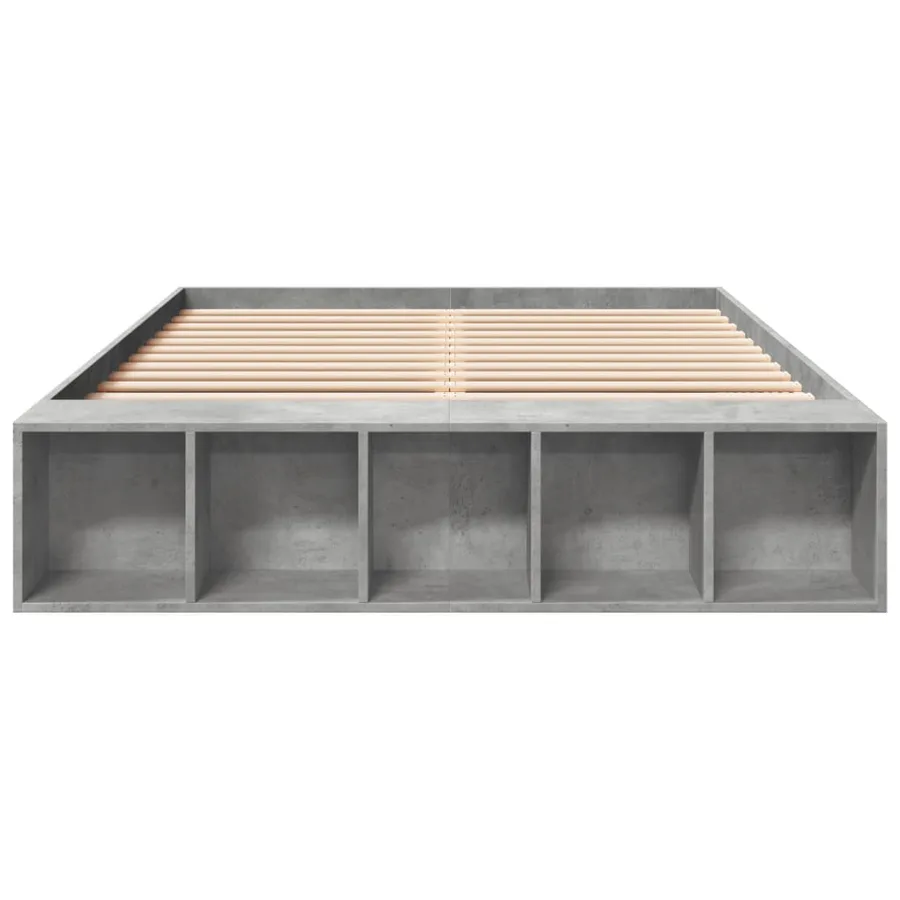 Cadre de lit sans matelas gris béton 120x190 cm - 4