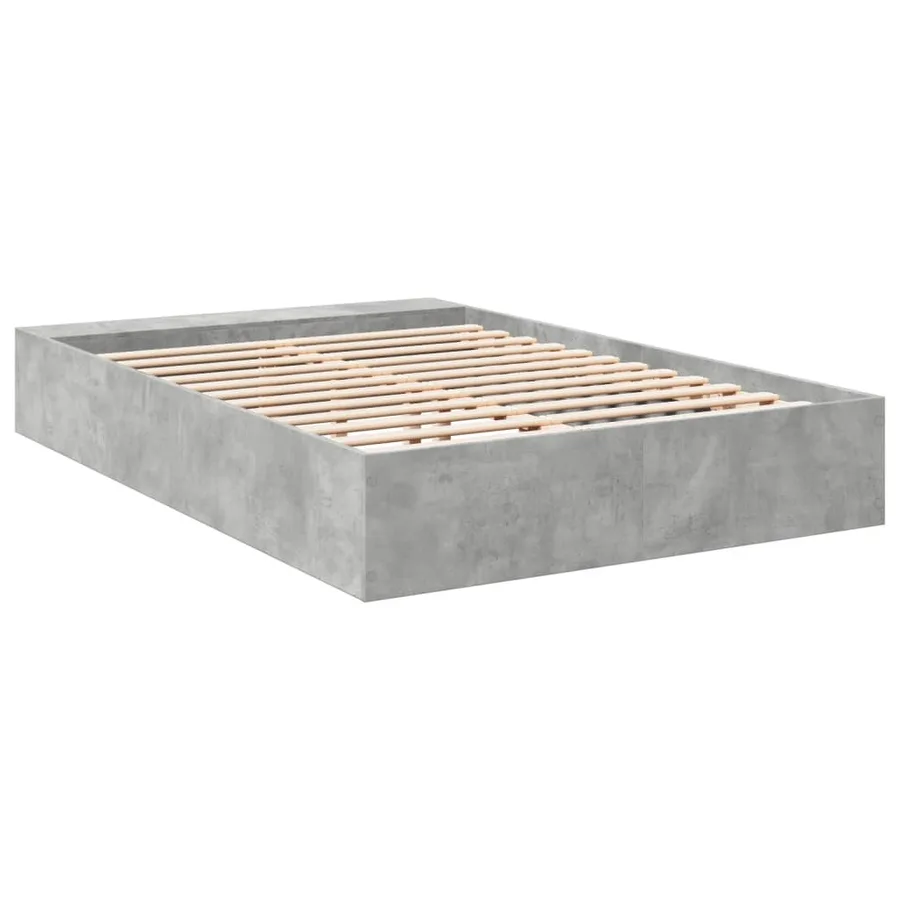 Cadre de lit sans matelas gris béton 120x190 cm - 6