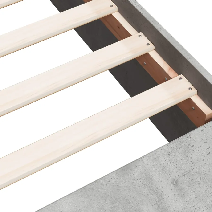 Cadre de lit sans matelas gris béton 120x190 cm - 8