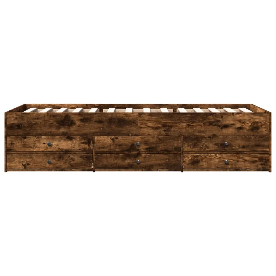 Lit de jour avec tiroirs sans matelas chêne fumé 100x200 cm - 4