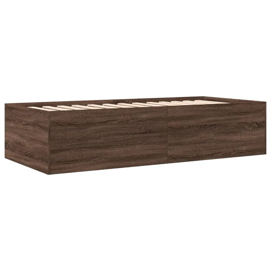 Lit de jour avec tiroirs sans matelas chêne marron 100x200 cm - 6