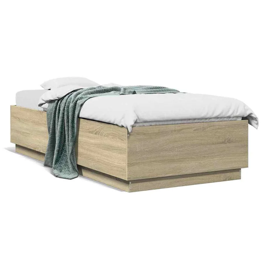Cadre de lit sans matelas chêne sonoma 100x200 cm - 2