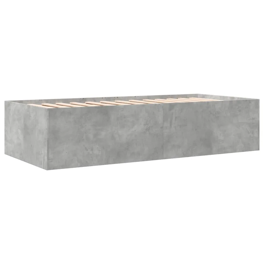 Lit de jour avec tiroirs sans matelas gris béton 90x190 cm - 6