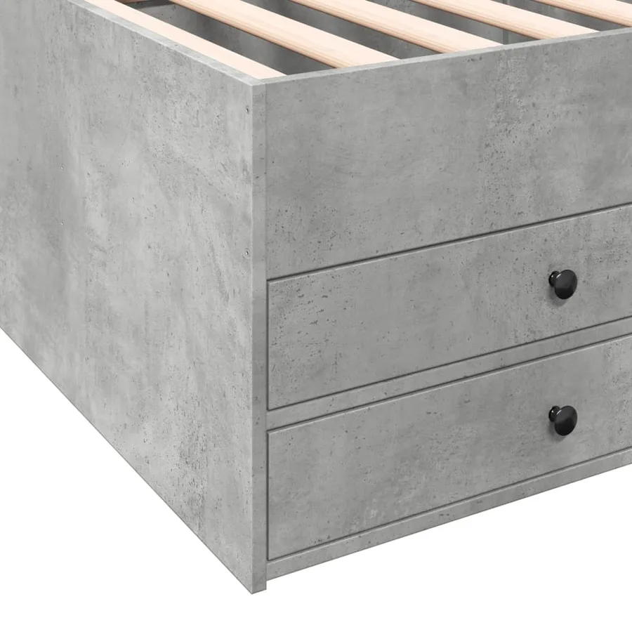 Lit de jour avec tiroirs sans matelas gris béton 90x190 cm - 8
