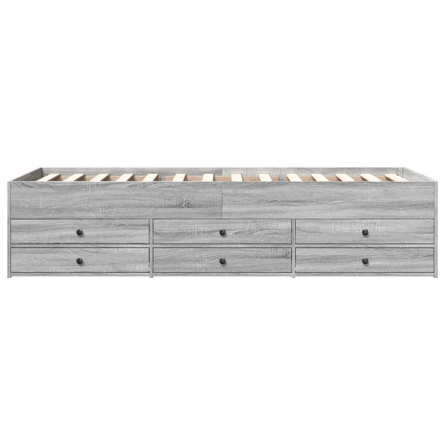 Lit de jour avec tiroirs sans matelas sonoma gris 90x190 cm - 4