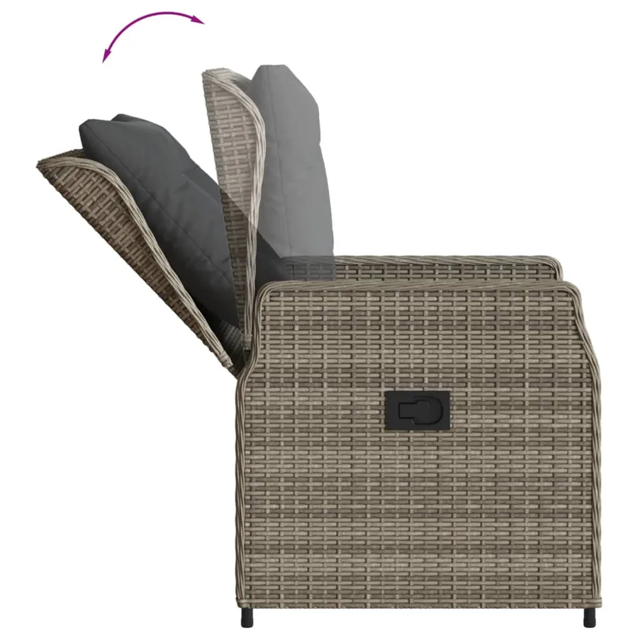 Ensemble à manger de jardin et coussins 7 pcs gris rotin - 5