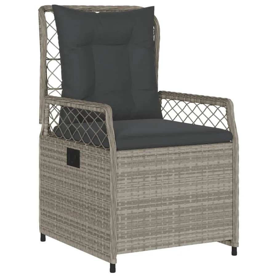 Ensemble à manger de jardin et coussins 5 pcs gris clair rotin - 3
