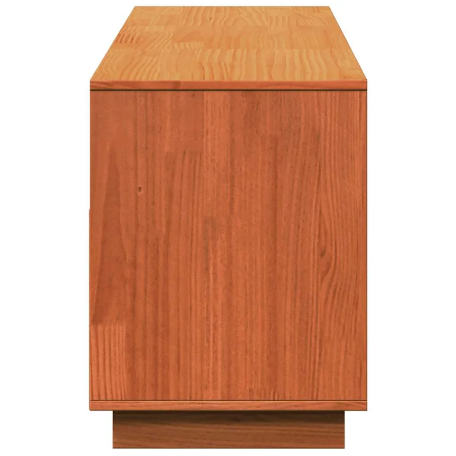 Meuble TV cire marron 140x37x50 cm bois pin massif - 7