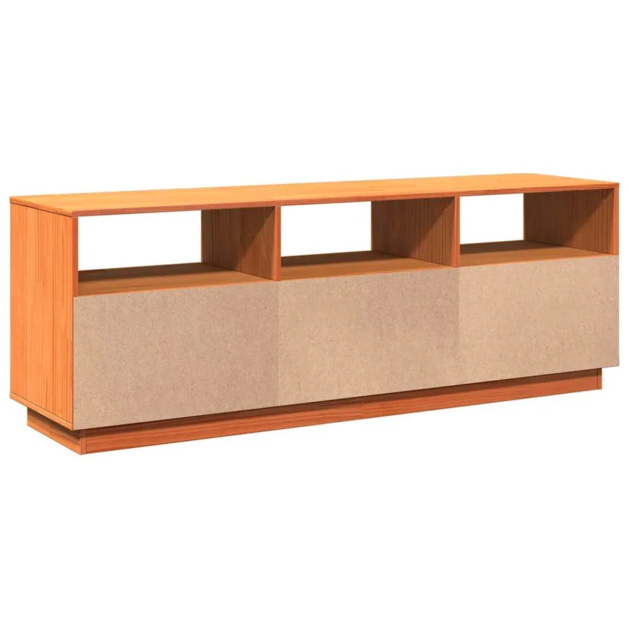 Meuble TV cire marron 140x37x50 cm bois pin massif - 8