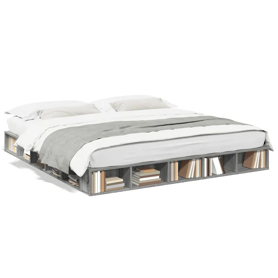 Cadre de lit sans matelas sonoma gris 180x200 cm - 2