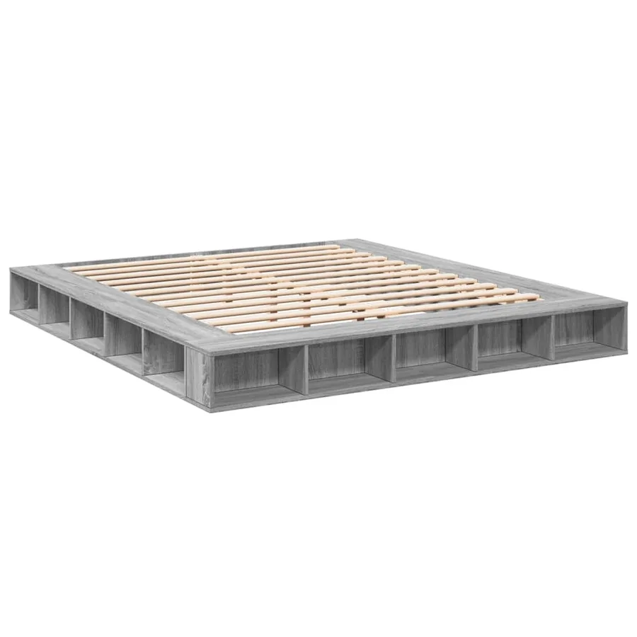Cadre de lit sans matelas sonoma gris 180x200 cm - 3