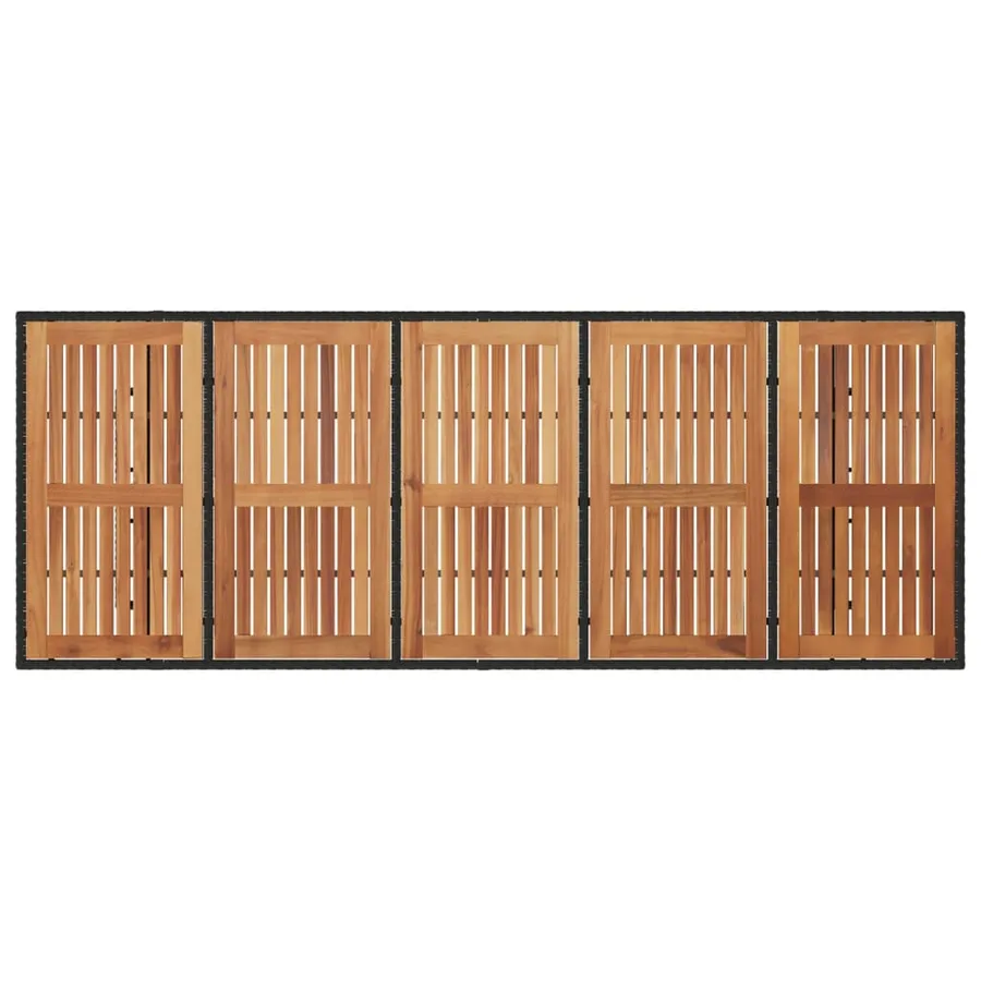 Table de jardin et dessus en bois d'acacia noir résine tressée - 7