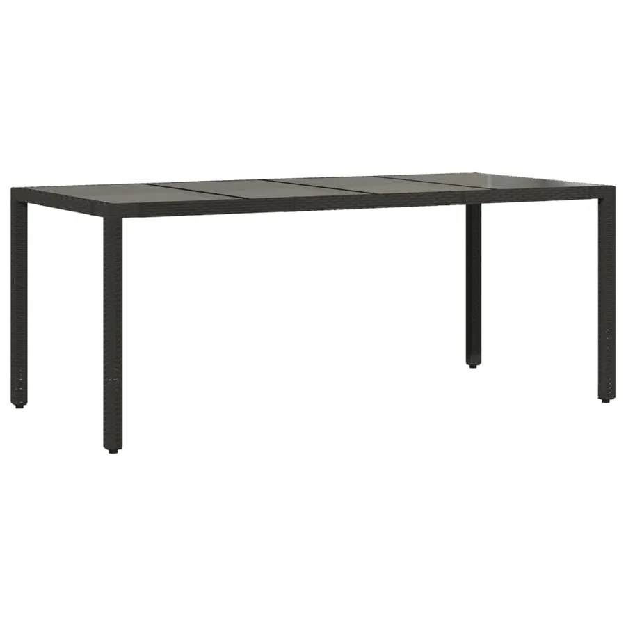 Ensemble à manger de jardin 9pcs coussins noir résine tressée - 4