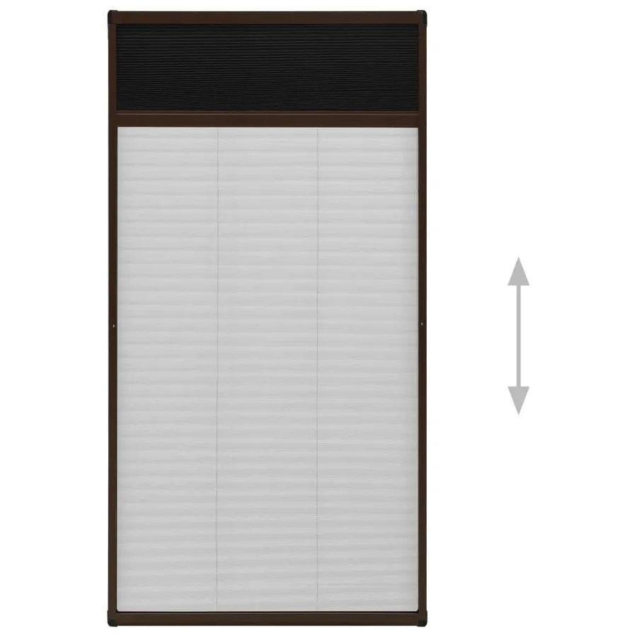 Moustiquaire plissée pour fenêtre Aluminium Marron 80x160 cm - 4