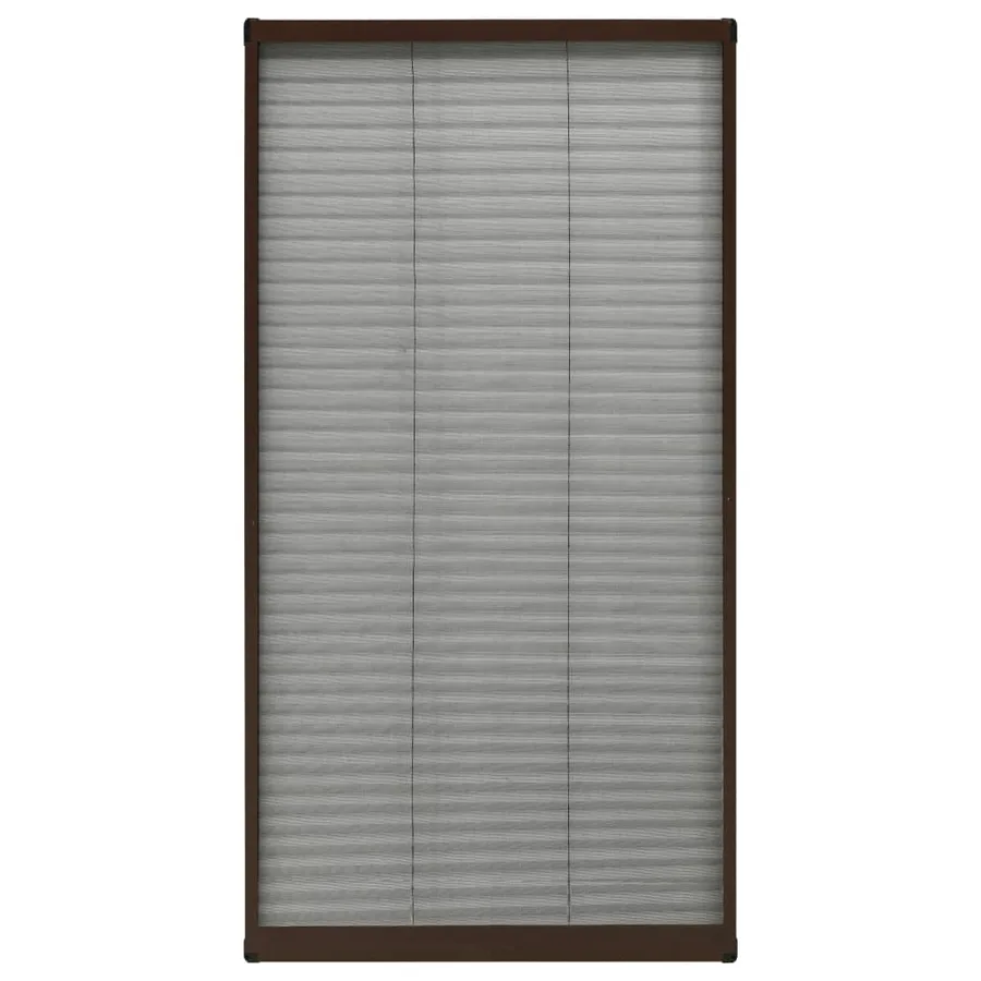 Moustiquaire plissée pour fenêtre Aluminium Marron 80x160 cm - 5