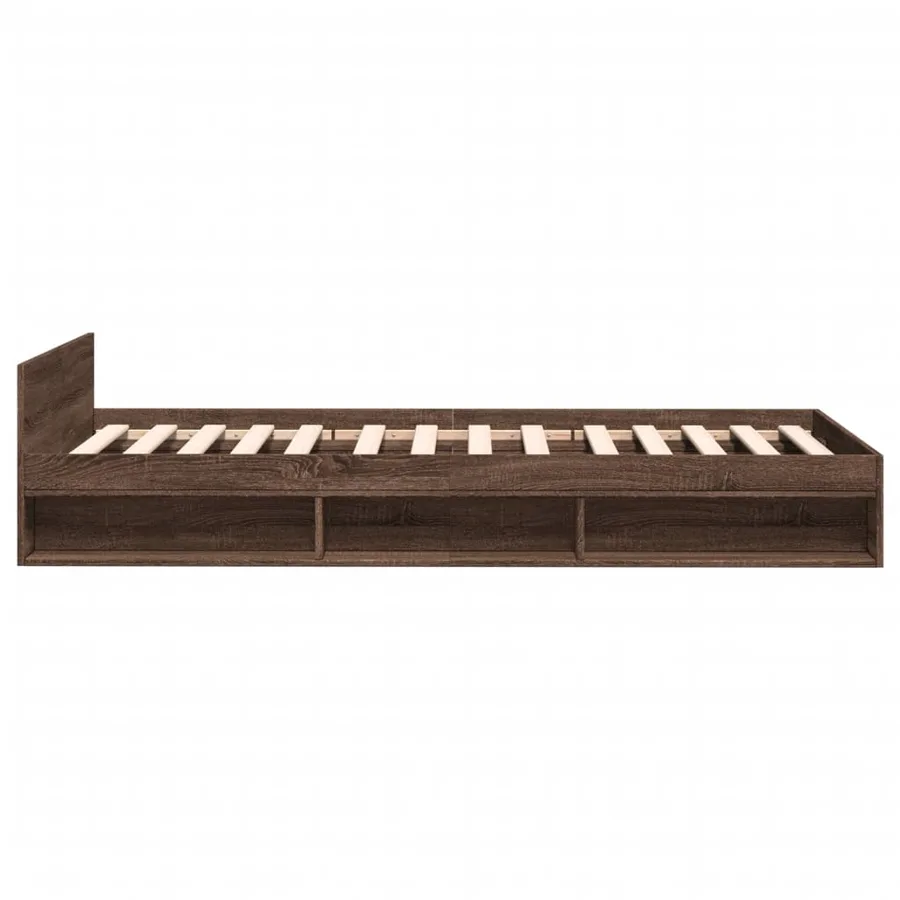 Cadre de lit avec tiroir sans matelas chêne marron 75x190 cm - 5