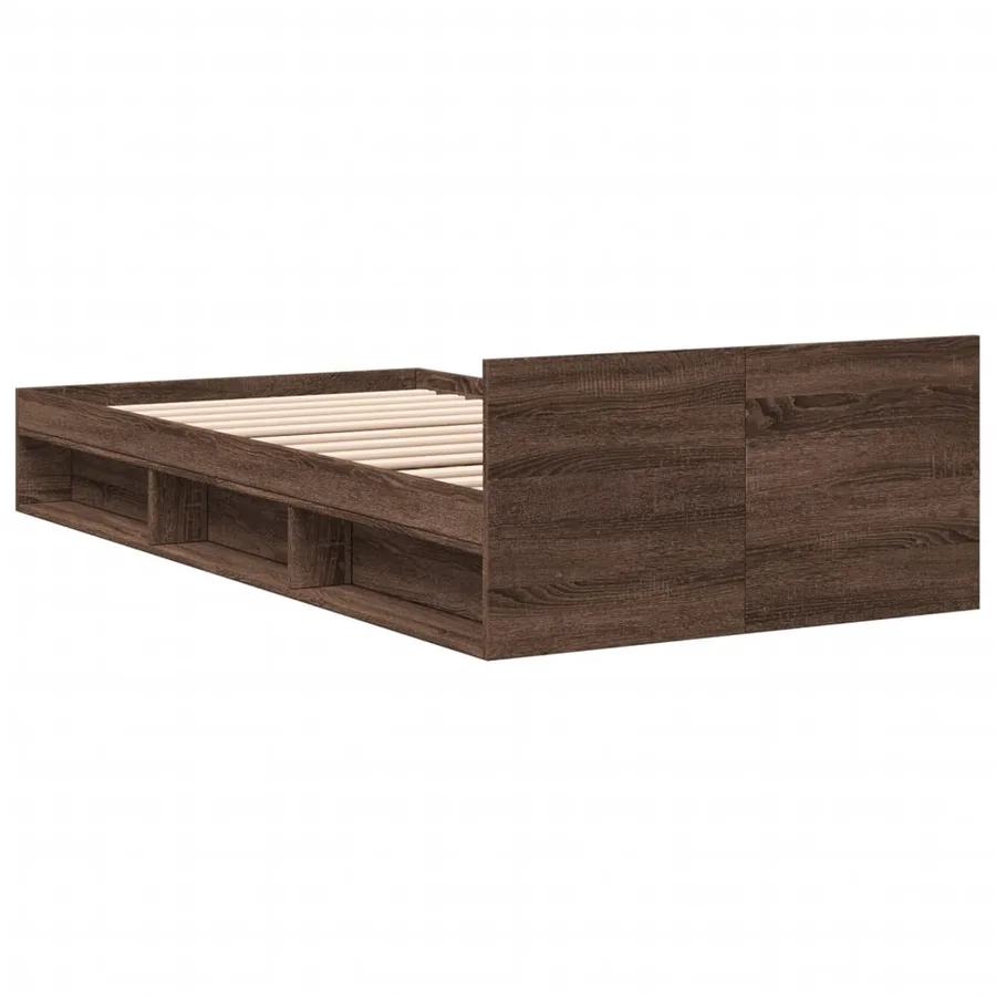 Cadre de lit avec tiroir sans matelas chêne marron 75x190 cm - 6