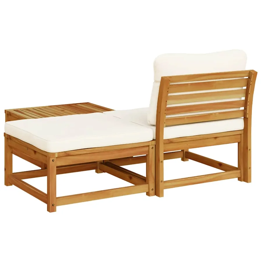 Salon de jardin 3 pcs avec coussins bois massif d'acacia - 6
