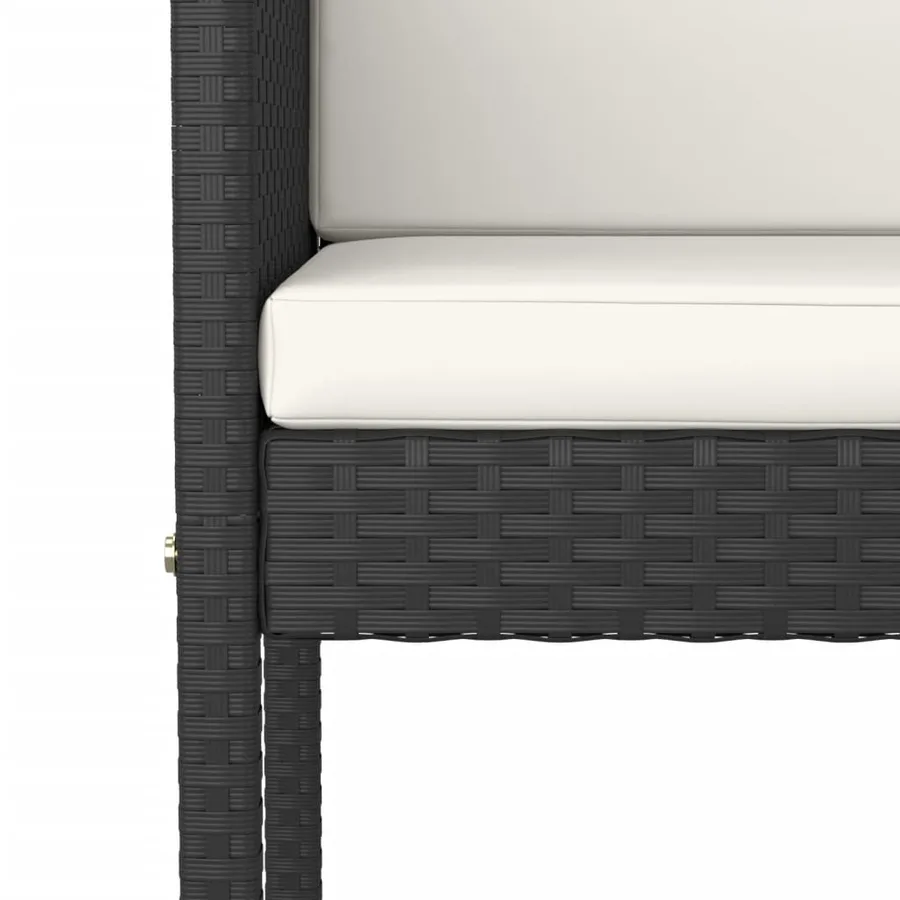 Ensemble de bar de jardin 5 pcs avec coussins noir poly rotin - 5