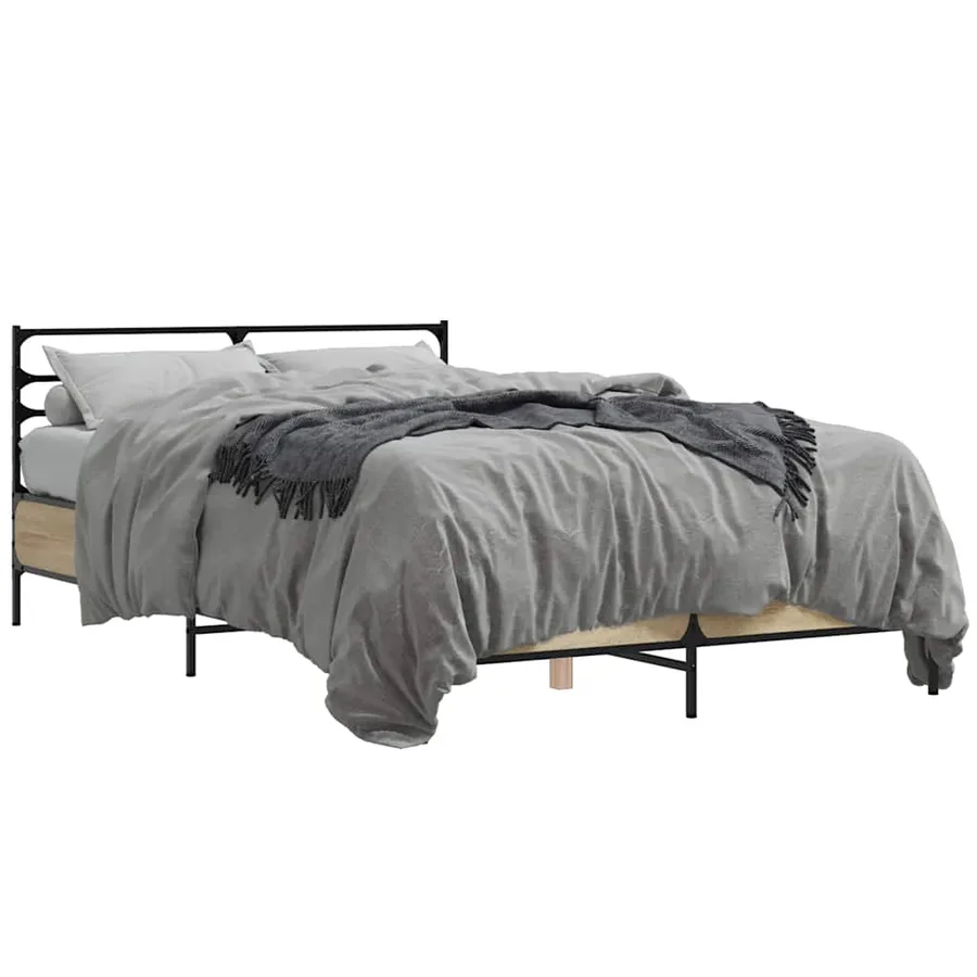 Cadre de lit sans matelas chêne sonoma 120x200 cm - 2