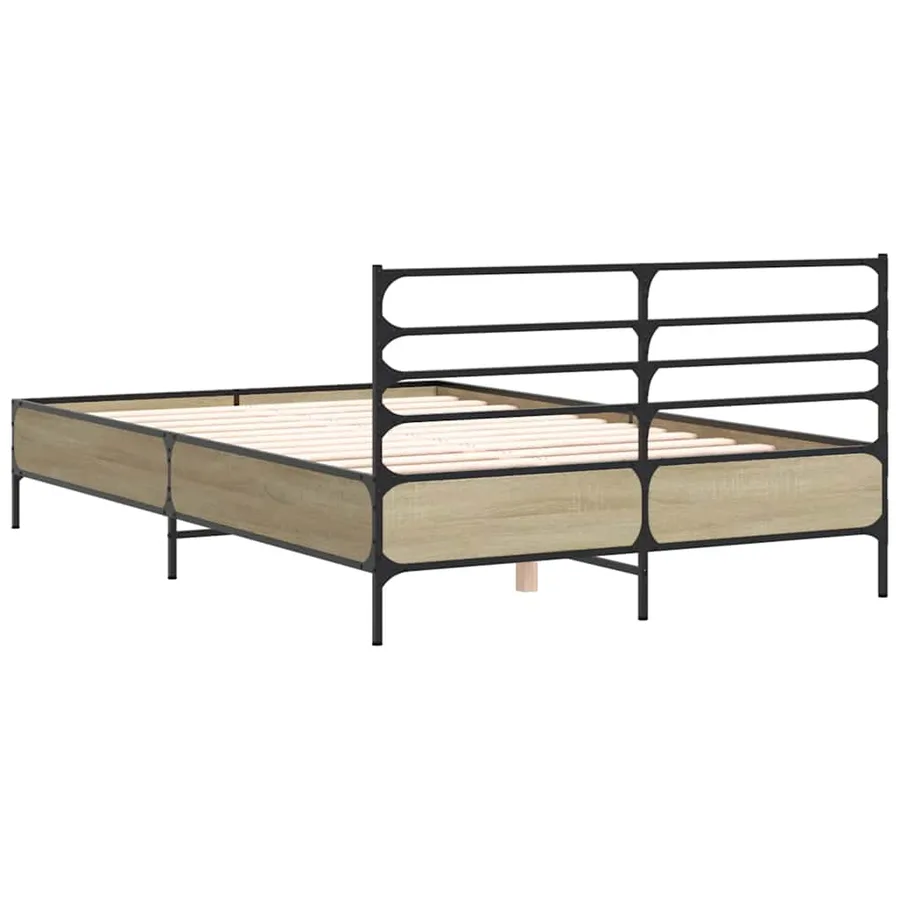 Cadre de lit sans matelas chêne sonoma 120x200 cm - 6
