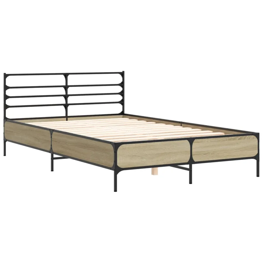 Cadre de lit sans matelas chêne sonoma 140x190 cm - 3