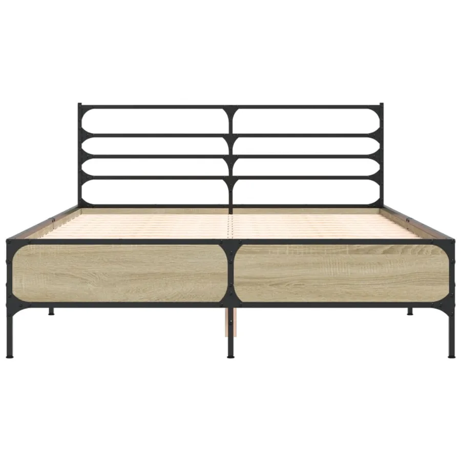 Cadre de lit sans matelas chêne sonoma 140x190 cm - 4