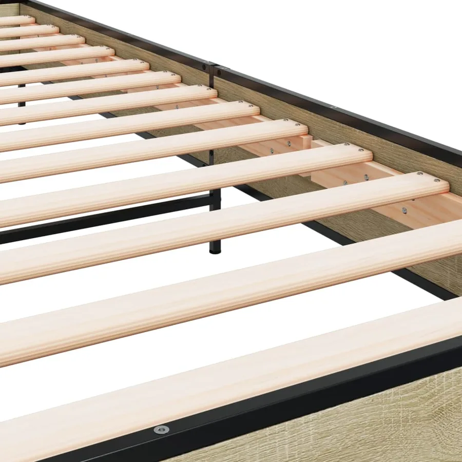 Cadre de lit sans matelas chêne sonoma 90x190 cm - 7