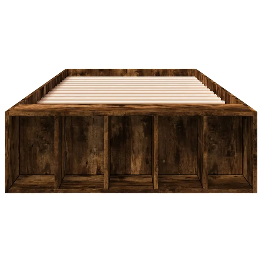 Cadre de lit sans matelas chêne fumé 100x200 cm - 4