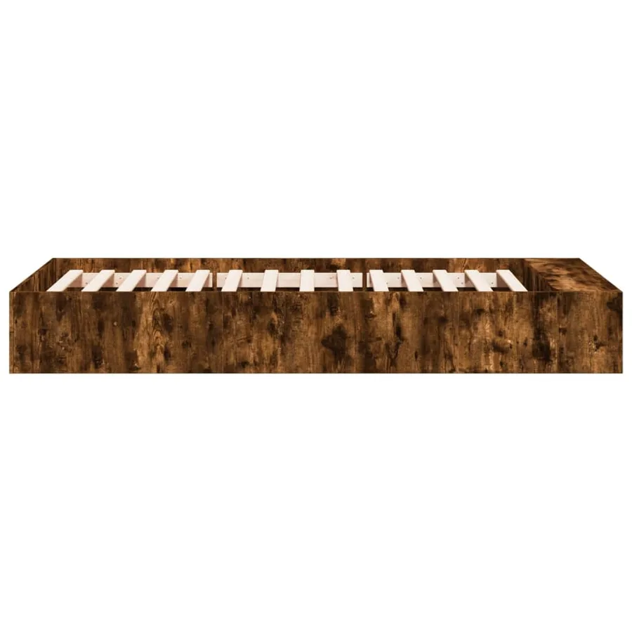 Cadre de lit sans matelas chêne fumé 100x200 cm - 5