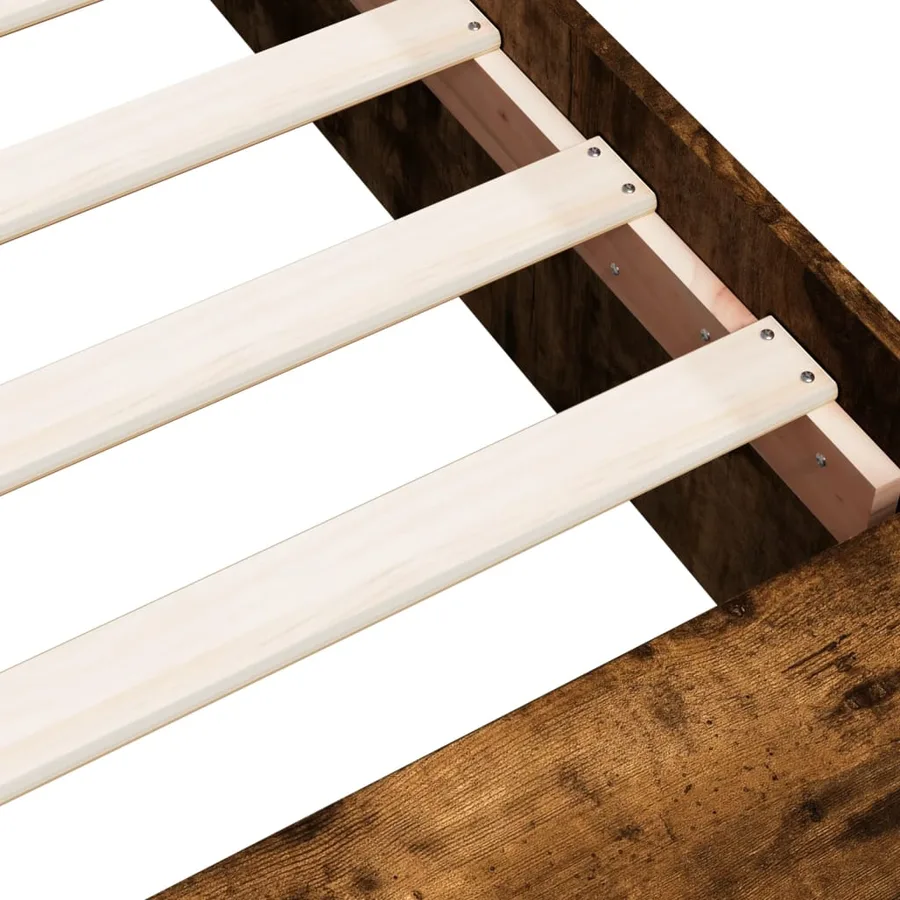 Cadre de lit sans matelas chêne fumé 100x200 cm - 8