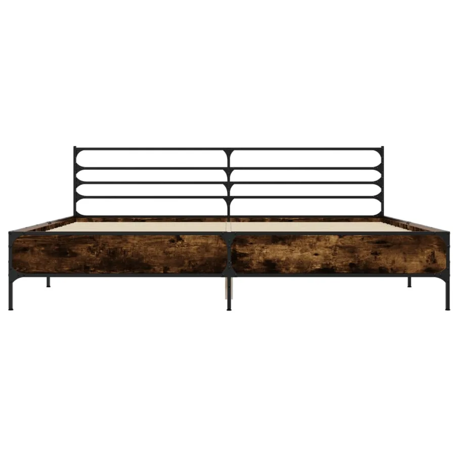 Cadre de lit sans matelas chêne fumé 180x200 cm - 4