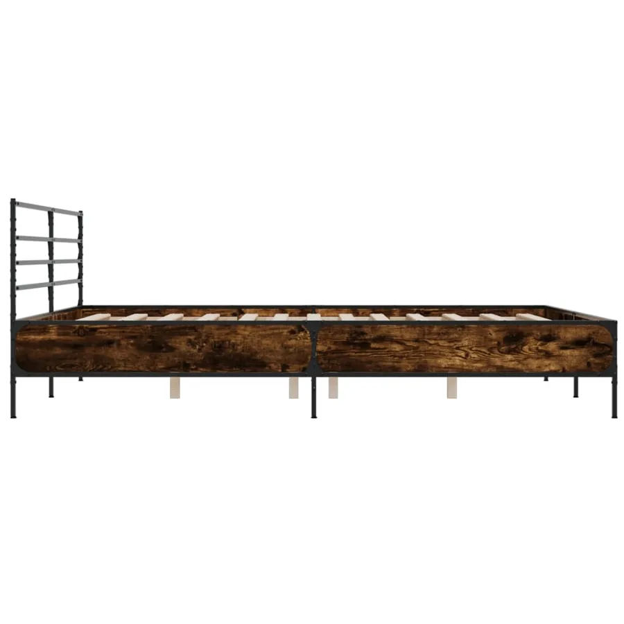 Cadre de lit sans matelas chêne fumé 180x200 cm - 5