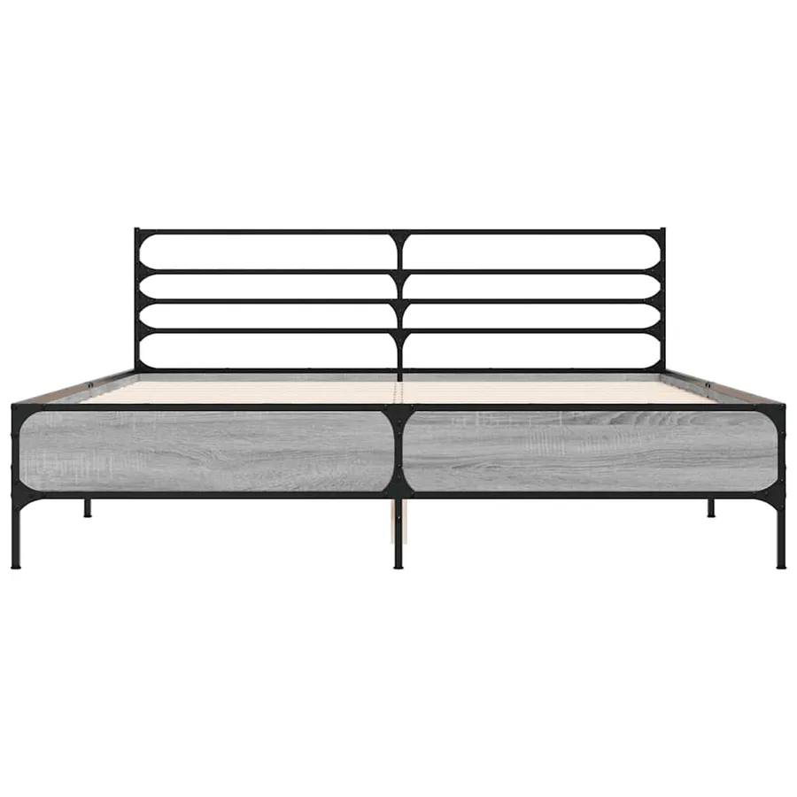 Cadre de lit sans matelas sonoma gris 150x200 cm - 4