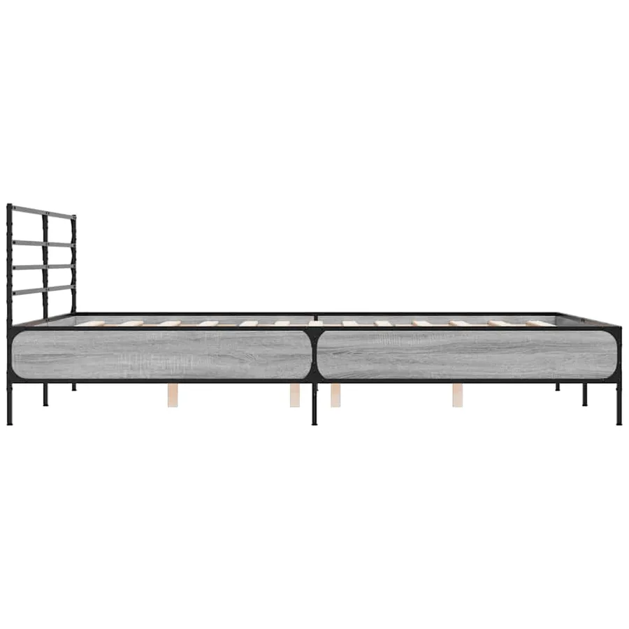 Cadre de lit sans matelas sonoma gris 150x200 cm - 5