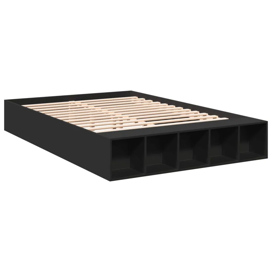Cadre de lit sans matelas noir 150x200 cm - 3