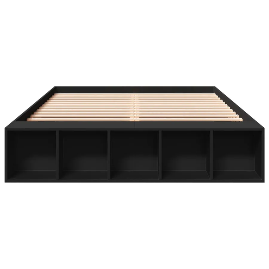 Cadre de lit sans matelas noir 150x200 cm - 4