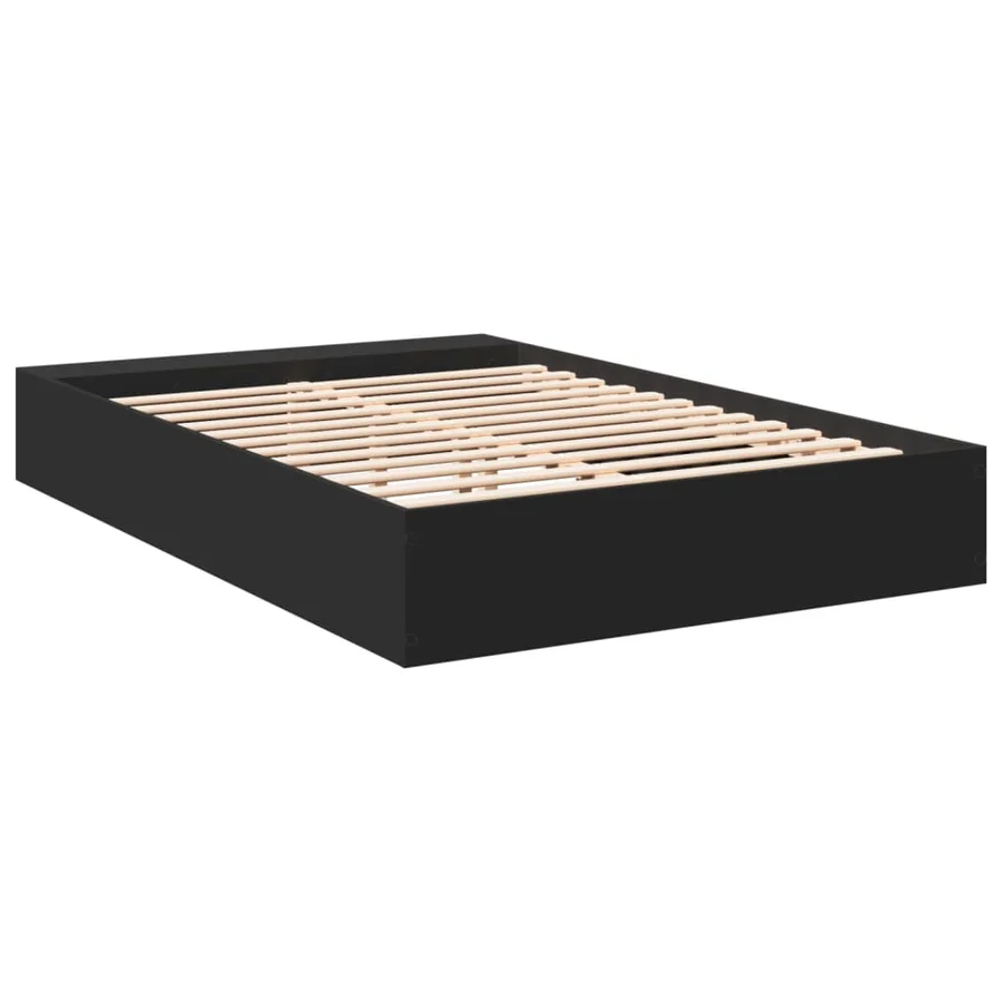 Cadre de lit sans matelas noir 150x200 cm - 6