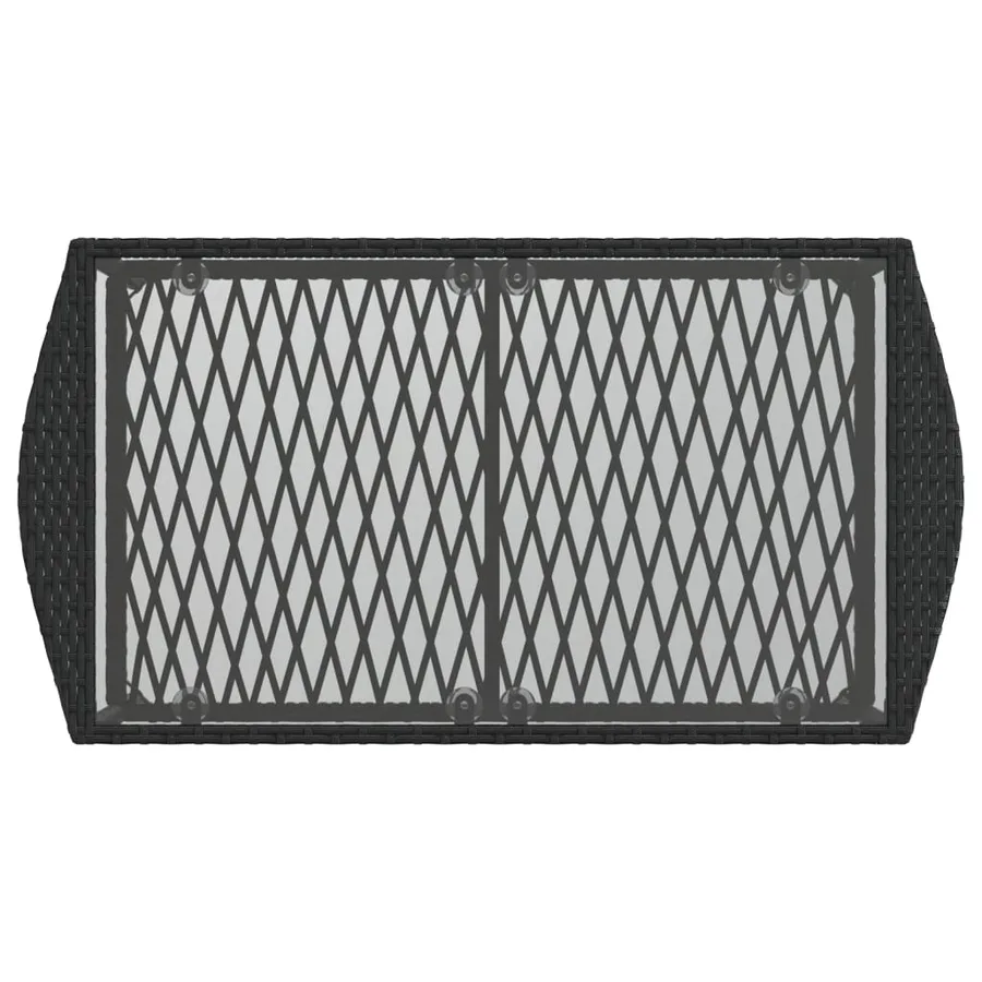 Salon de jardin 4 pcs avec coussins noir résine tressée - 9