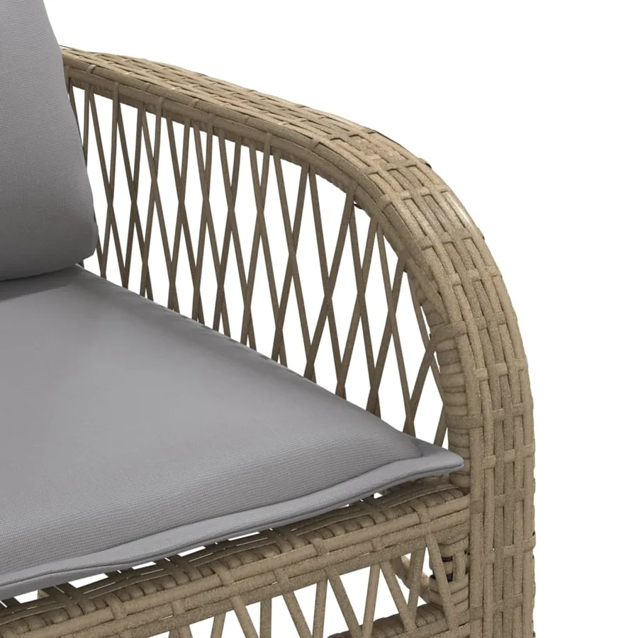 Salon de jardin avec coussins 4 pcs beige résine tressée - 11
