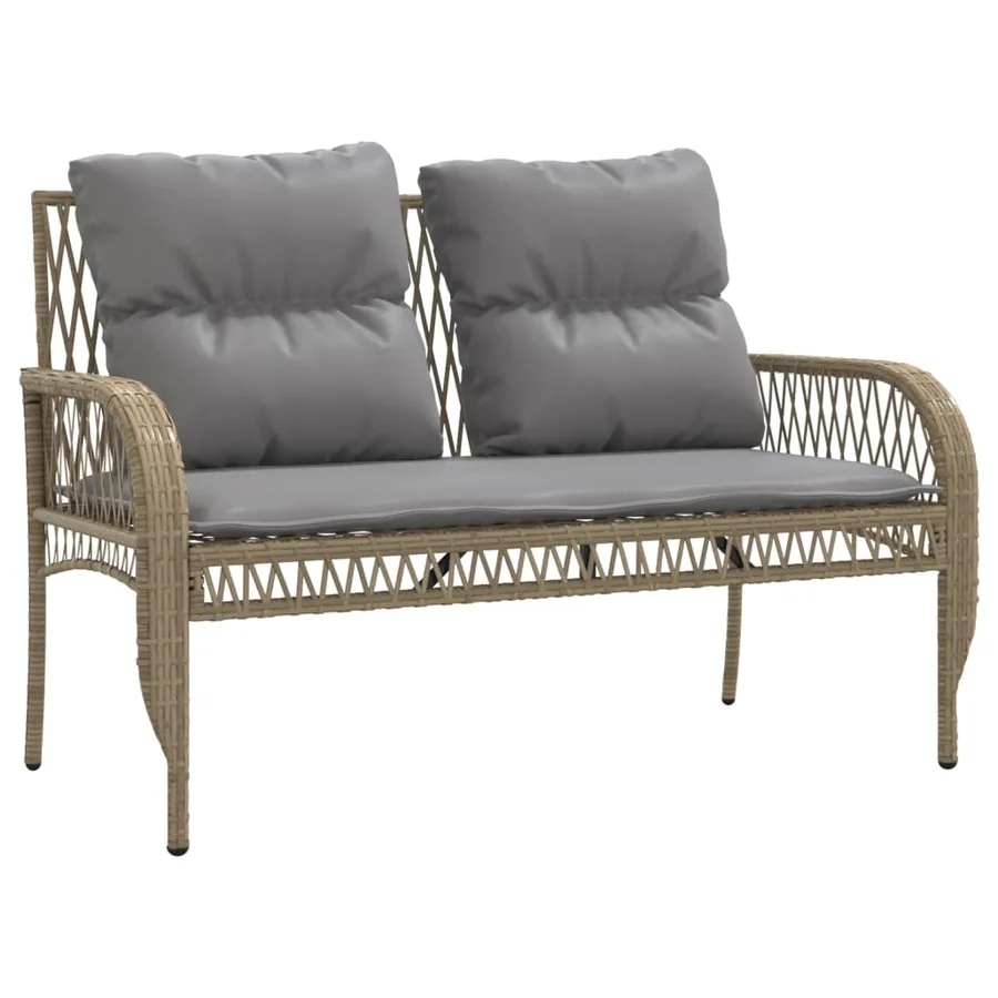 Salon de jardin avec coussins 4 pcs beige résine tressée - 4