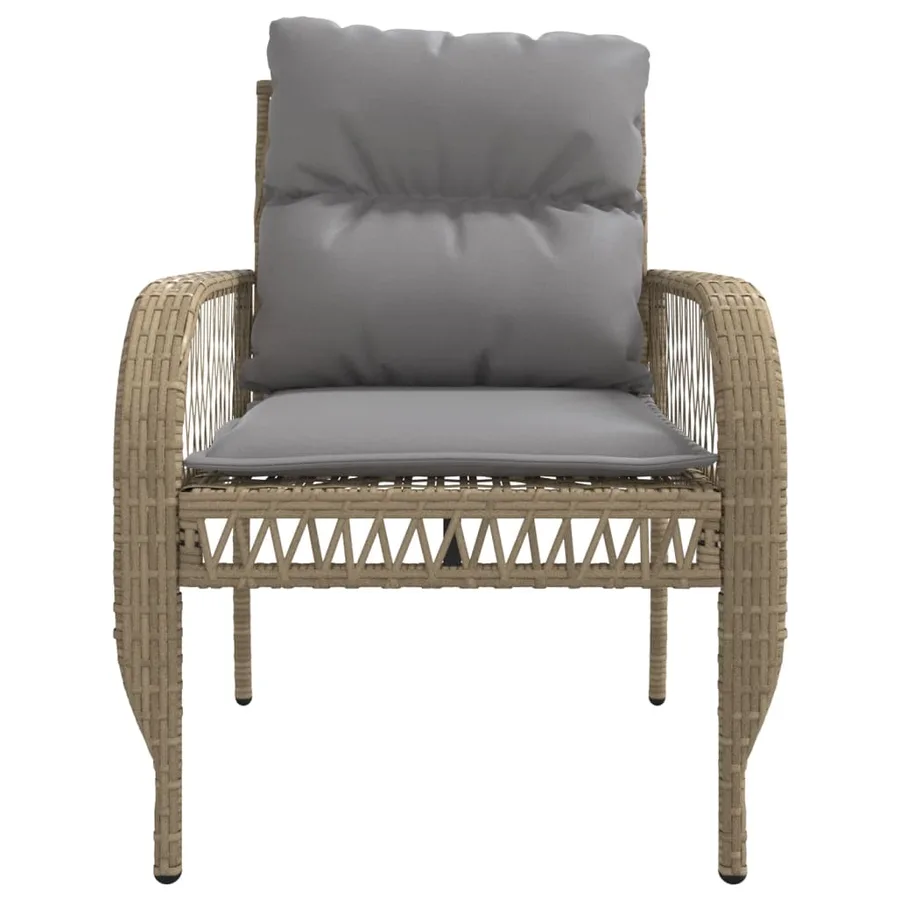 Salon de jardin avec coussins 4 pcs beige résine tressée - 8