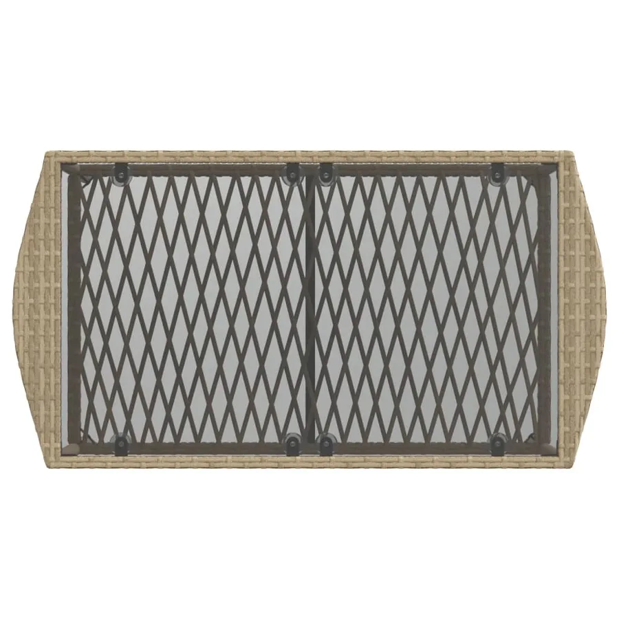 Salon de jardin avec coussins 4 pcs beige résine tressée - 9
