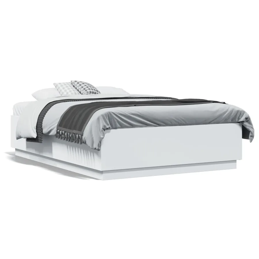 Cadre de lit sans matelas blanc 140x190 cm - 2
